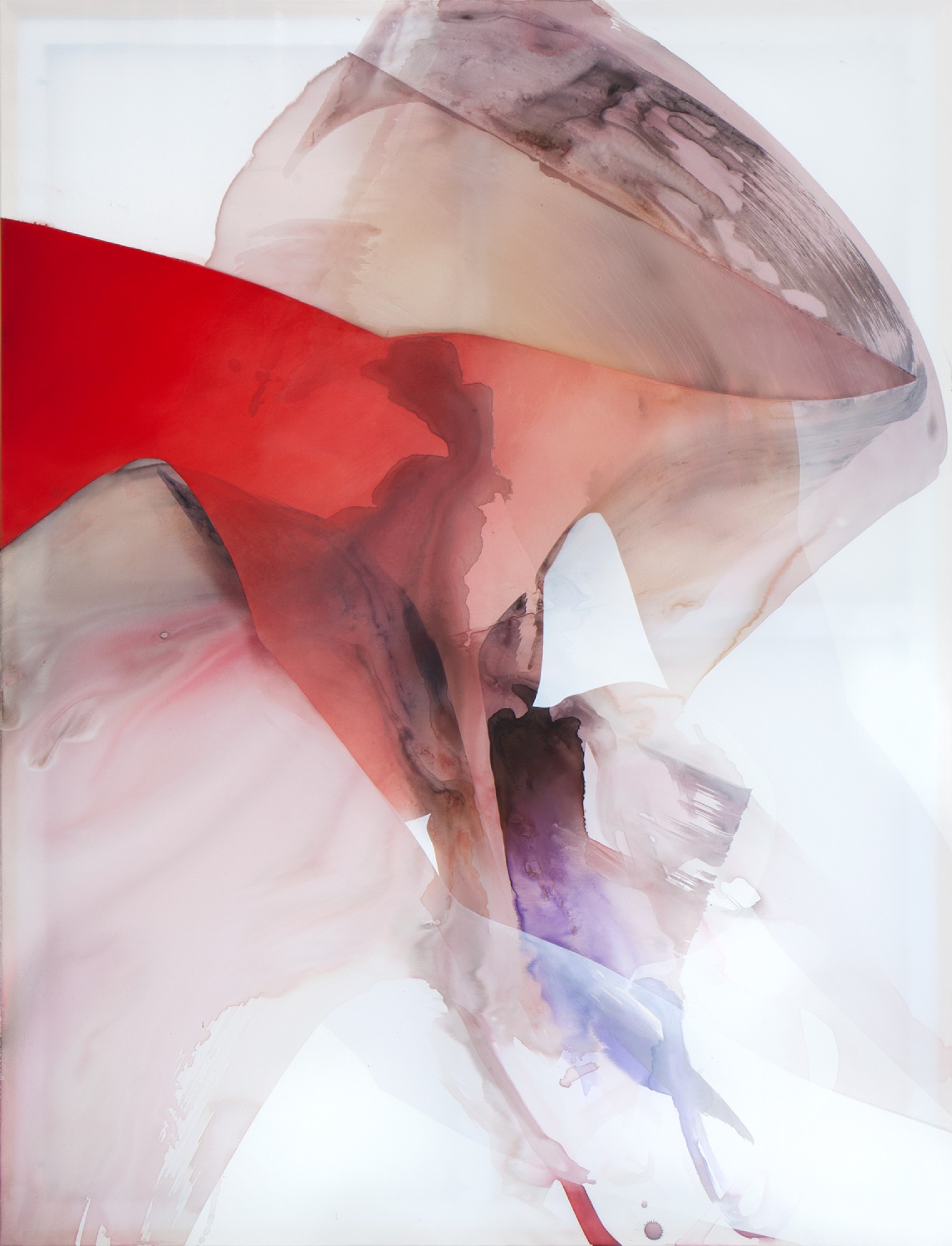 Natascha Schmitten - Stll, 2021, ink, oil, acrylic on nylon, 170 x 130 cm